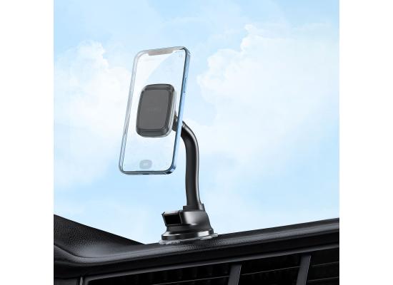 WiWU CH-018 Magnetic Flexible Spiral Suction Cup Design Car Phone Holder - Black